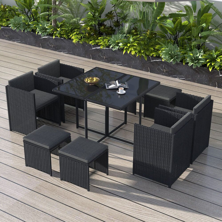 Horrocks 8 Seater Outdoor Dining Set – Black