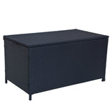 320L Outdoor PE Wicker Storage Box - Black