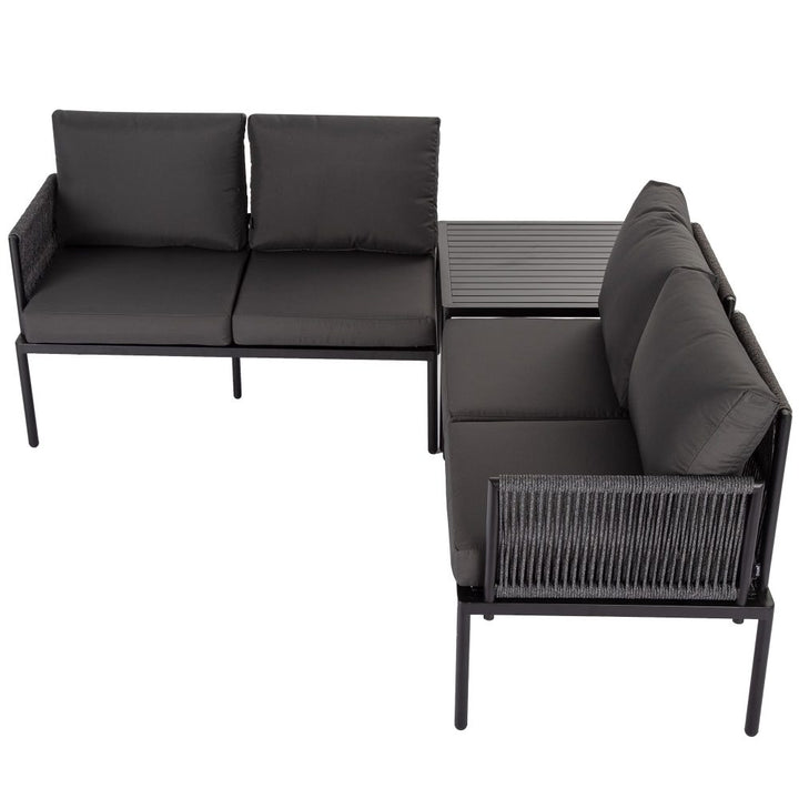 Eden 4-Seater Outdoor Lounge Set with Coffee Table in Black