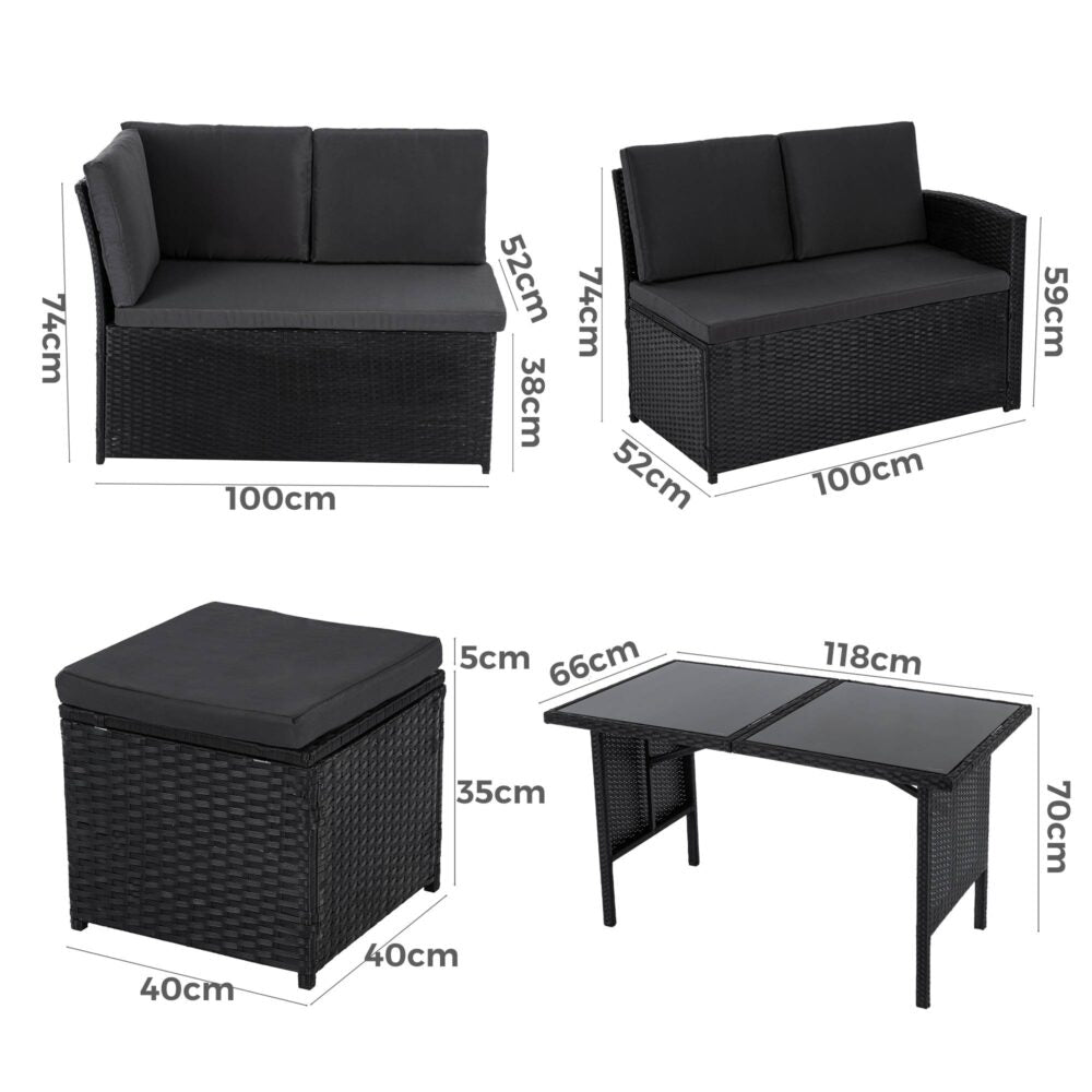 Ella 8-Seater Modular Outdoor Lounge Set with Table