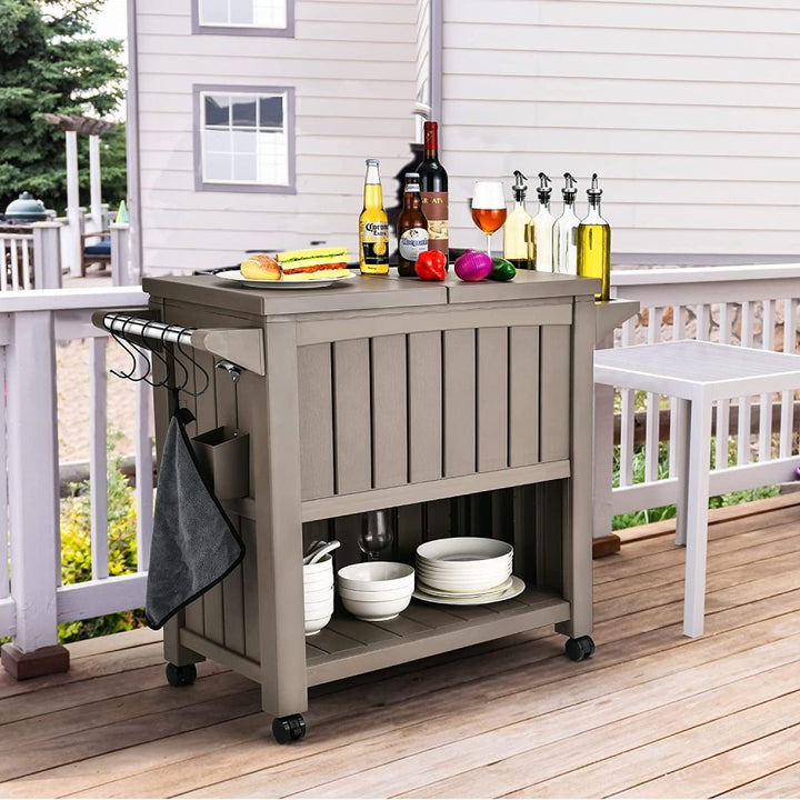 Bar Cart with Cooler (Taupe)