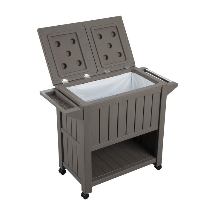 Bar Cart with Cooler (Taupe)