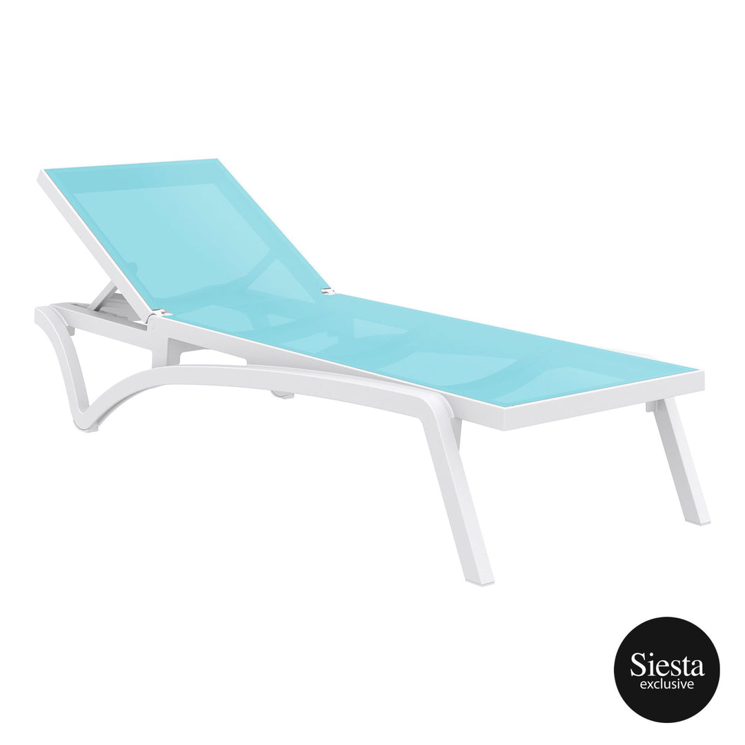 Pacific Sunlounger - White/Turquoise