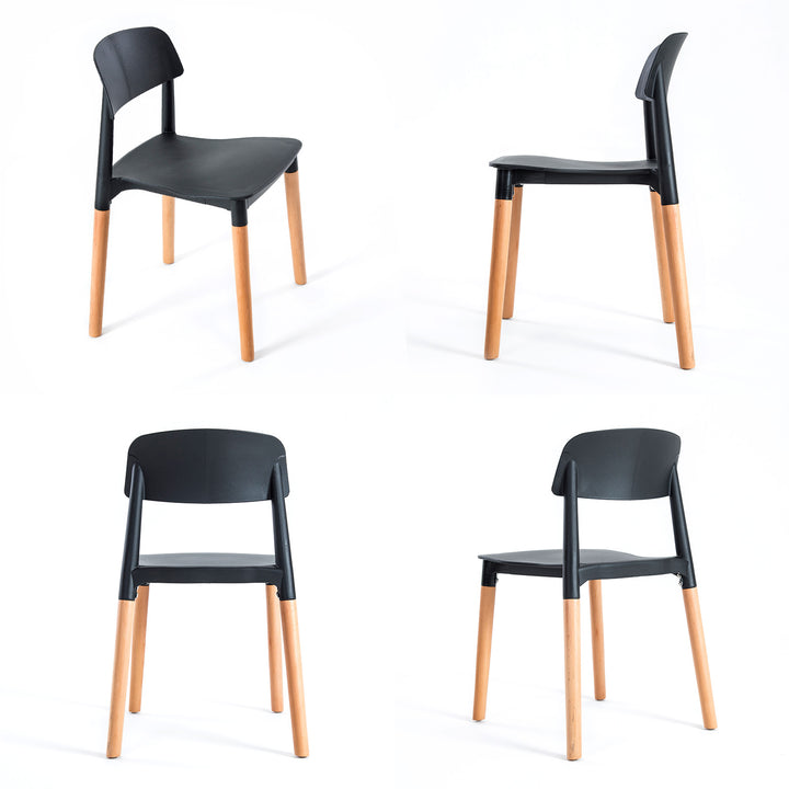 x4 La Bella Black Retro Belloch Stackable Dining / Cafe Chairs