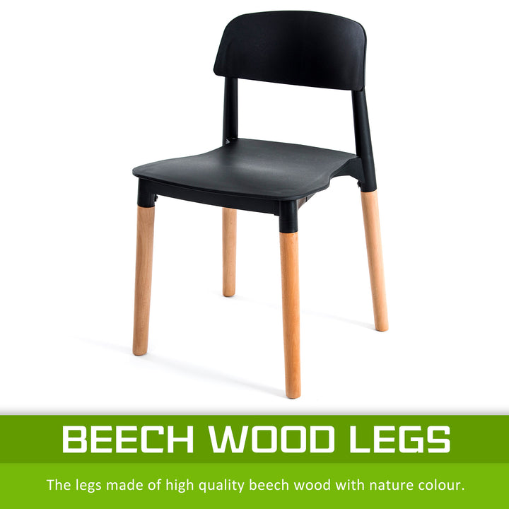 x4 La Bella Black Retro Belloch Stackable Dining / Cafe Chairs