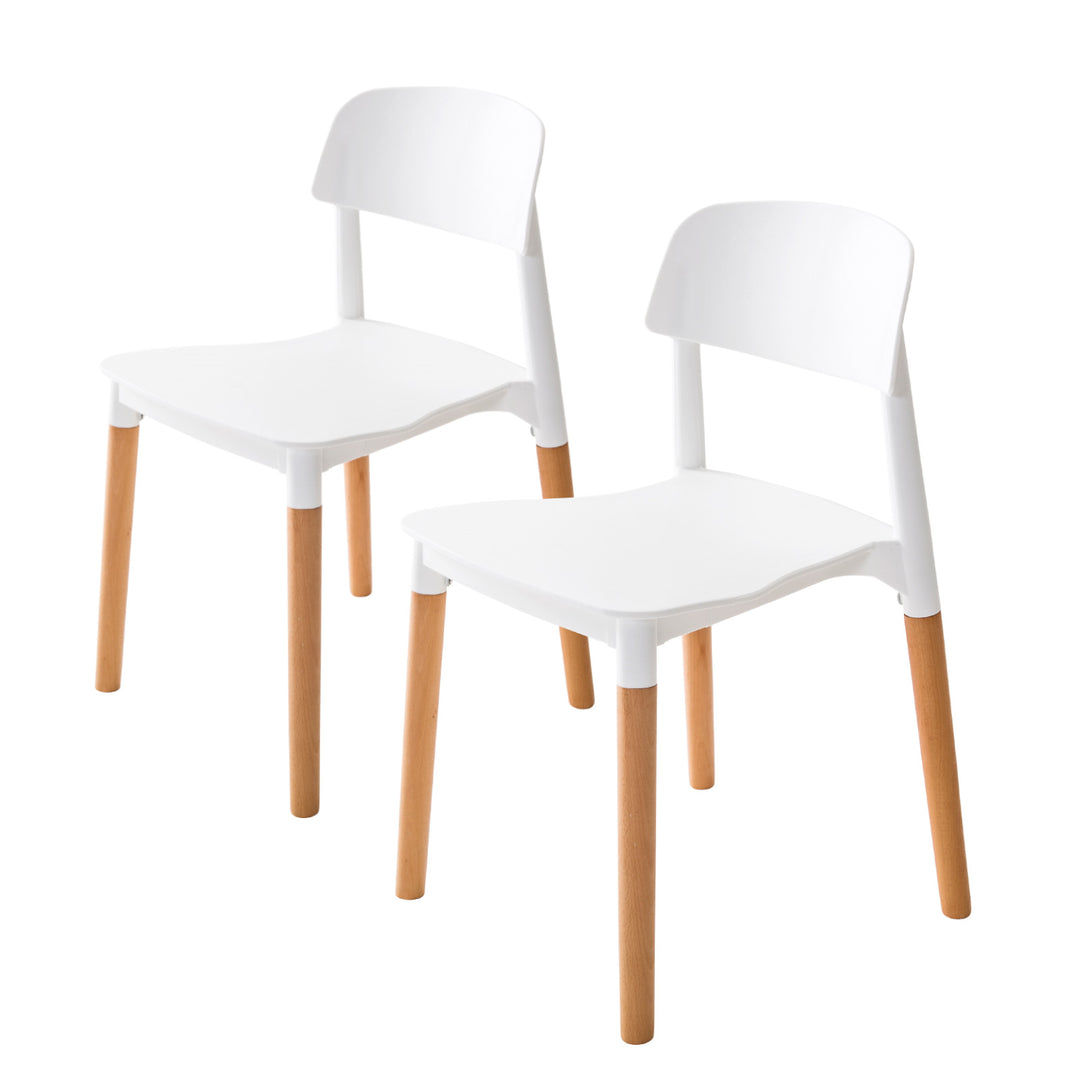 La Bella 2 Set White Retro Belloch Stackable Dining Chair