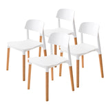 x4 La Bella White Retro Belloch Stackable Dining / Cafe Chairs