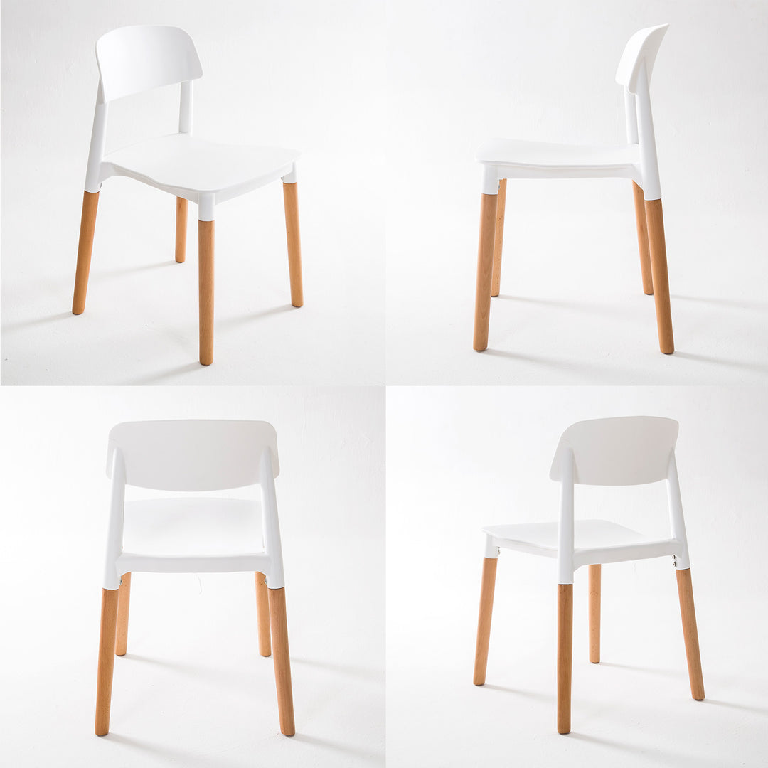 x4 La Bella White Retro Belloch Stackable Dining / Cafe Chairs