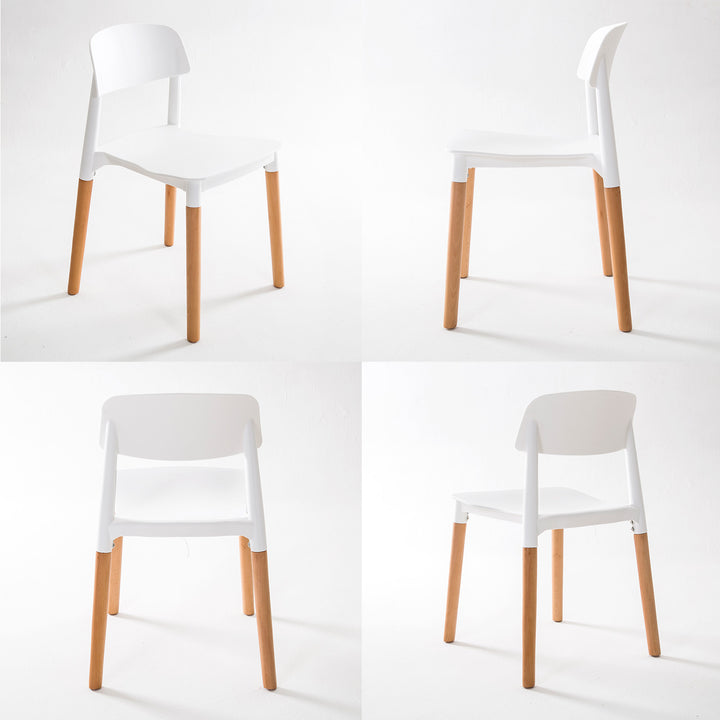 x4 La Bella White Retro Belloch Stackable Dining / Cafe Chairs