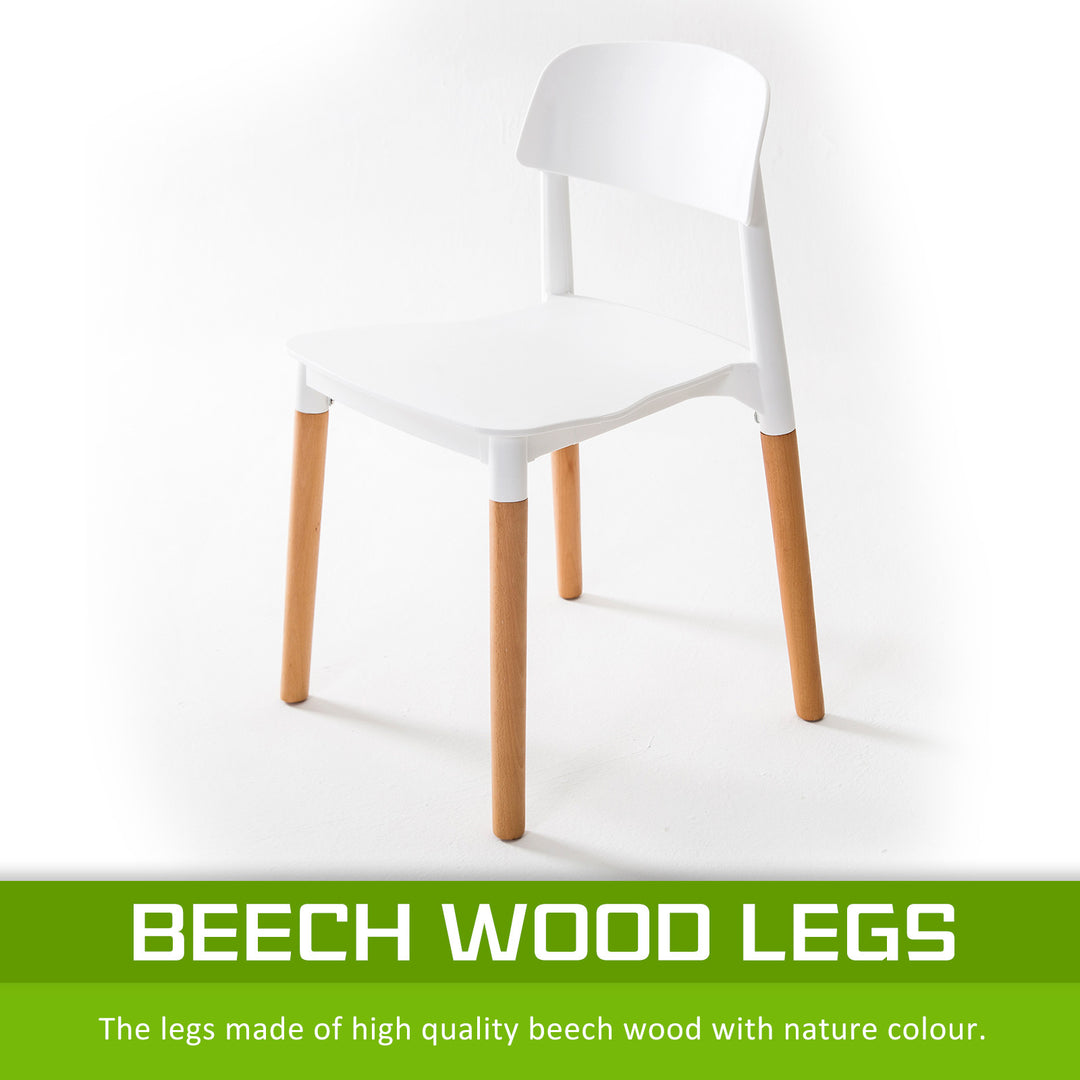 x4 La Bella White Retro Belloch Stackable Dining / Cafe Chairs