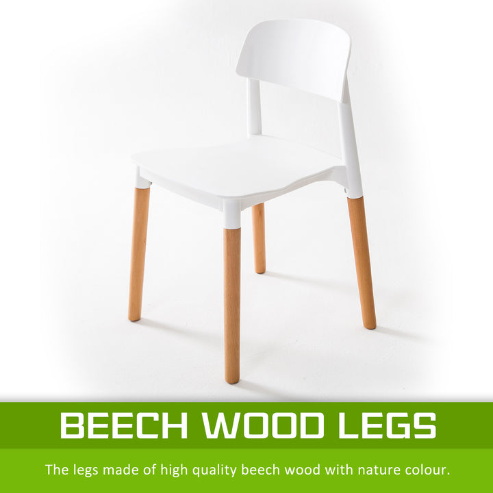 x4 La Bella White Retro Belloch Stackable Dining / Cafe Chairs