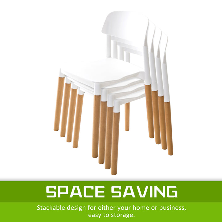 x4 La Bella White Retro Belloch Stackable Dining / Cafe Chairs