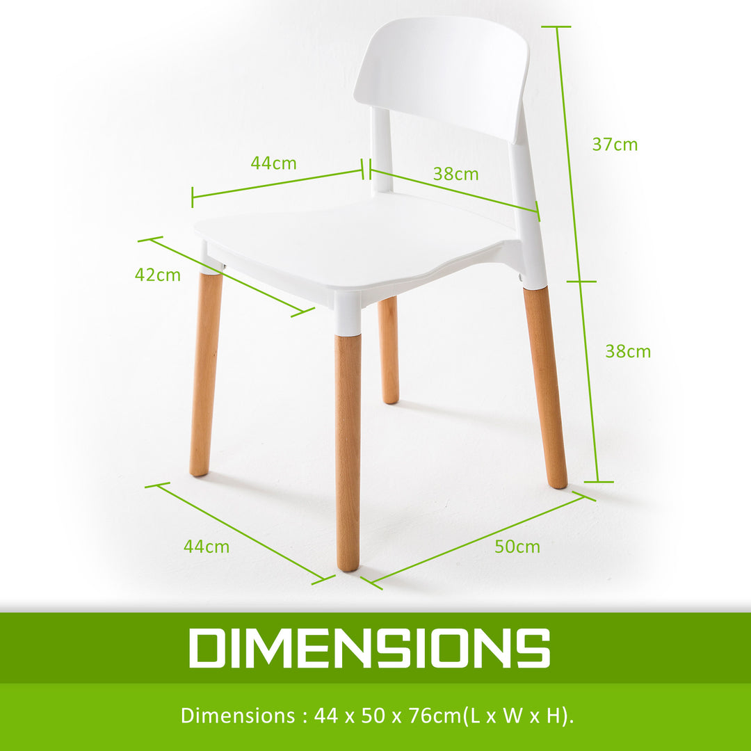 x4 La Bella White Retro Belloch Stackable Dining / Cafe Chairs
