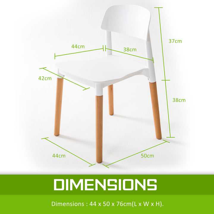 x4 La Bella White Retro Belloch Stackable Dining / Cafe Chairs