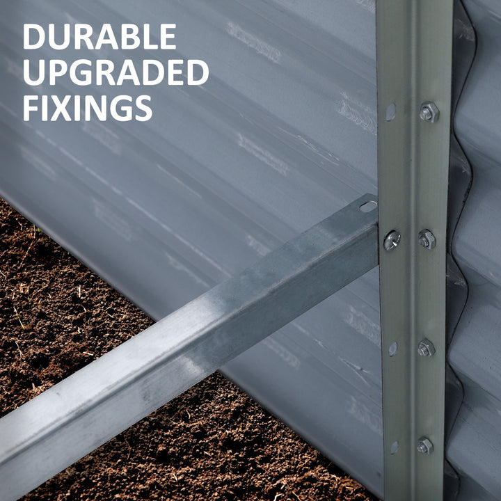 Home Ready 2 Set 240 x 80 x 77cm Grey 2-in-1 Raised Garden Bed Galvanised