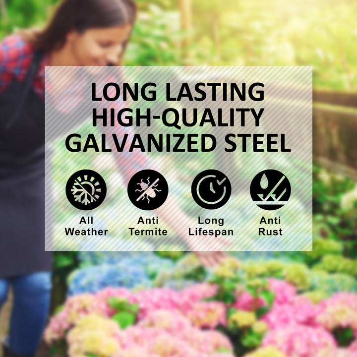 Home Ready 2 Set 240 x 80 x 77cm Grey 2-in-1 Raised Garden Bed Galvanised