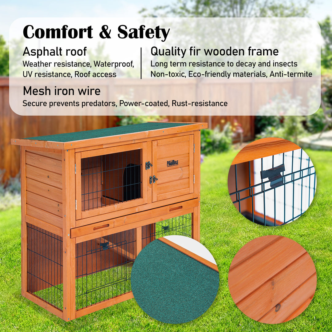Paw Mate 92 x 45 x 82cm Rabbit Hutch Chicken Coop Run