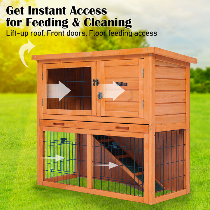 Paw Mate 92 x 45 x 82cm Rabbit Hutch Chicken Coop Run
