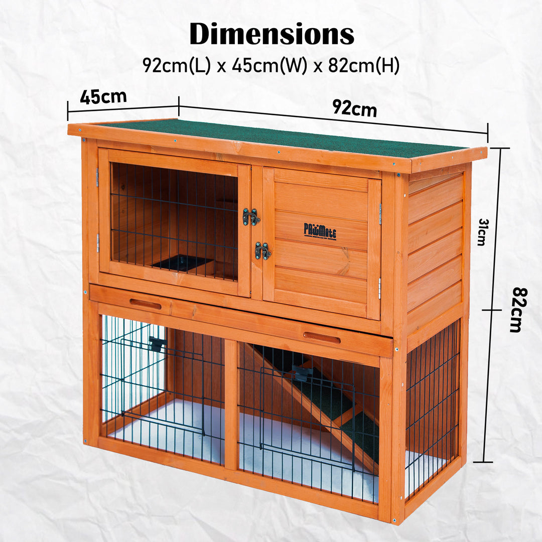 Paw Mate 92 x 45 x 82cm Rabbit Hutch Chicken Coop Run