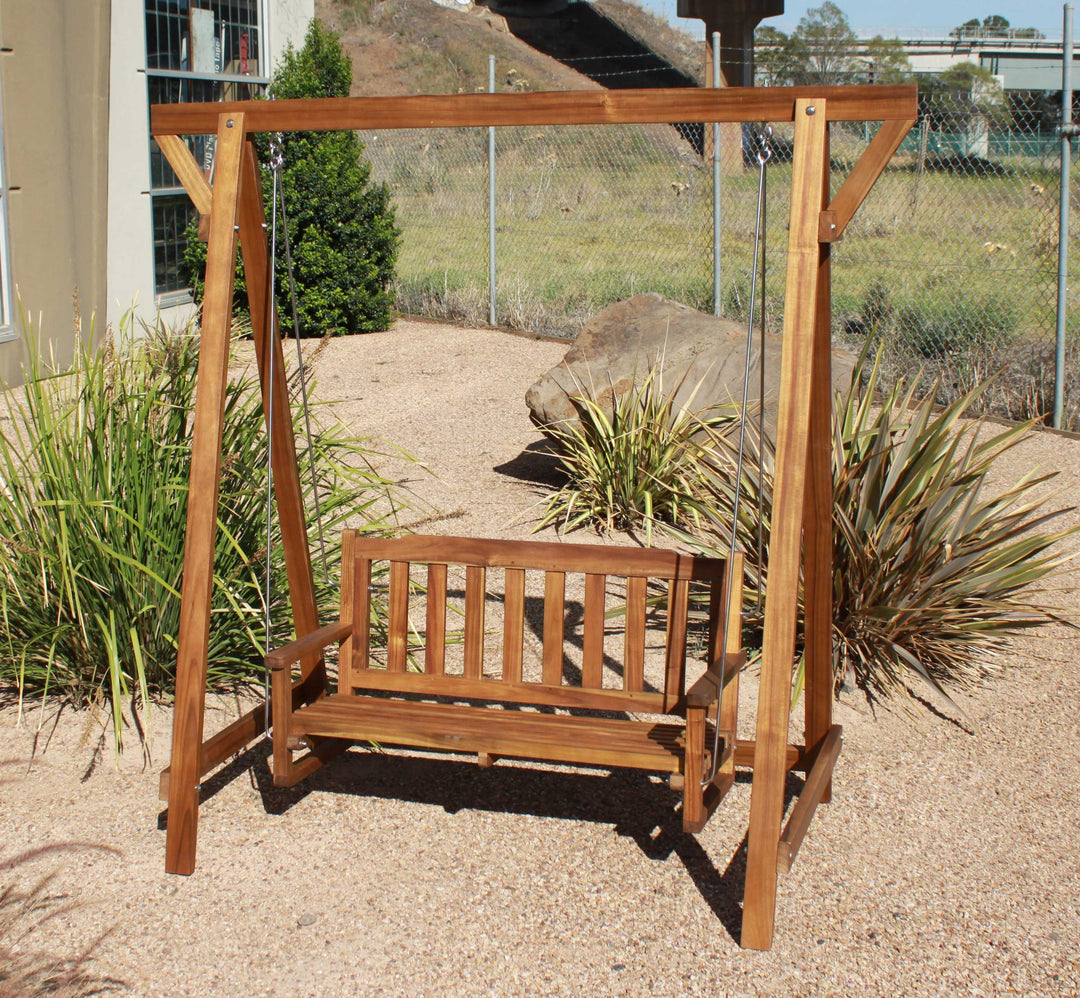 Kids Outdoor Hardwood Garden Swing