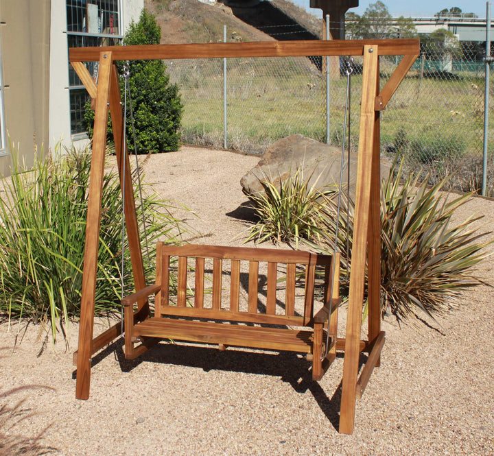 Kids Outdoor Hardwood Garden Swing