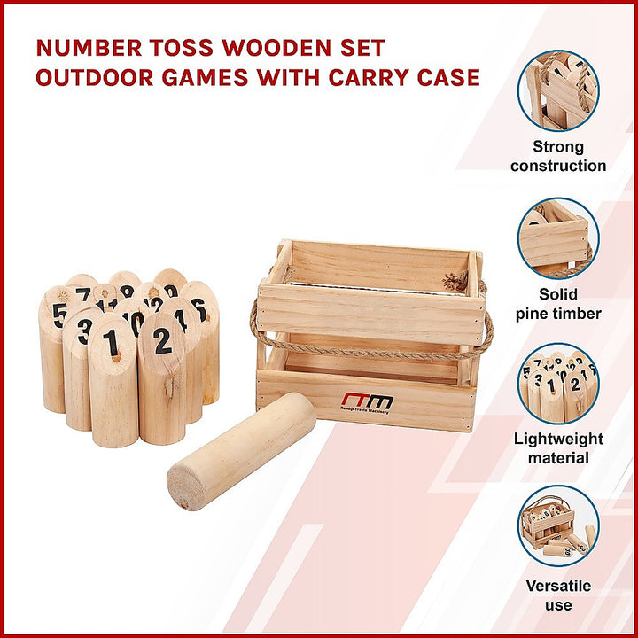 Number Toss Wooden Set with Case