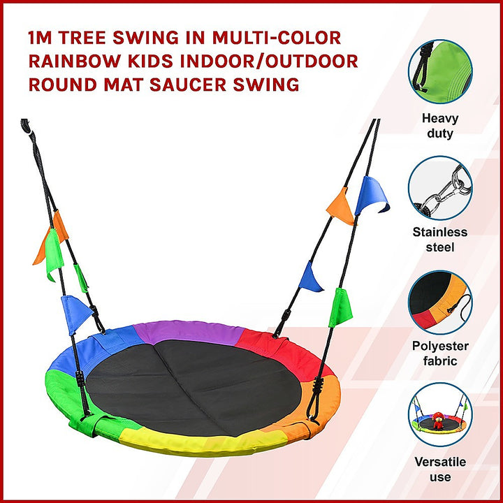 1m Round Mat Tree Swing - Multi-Color - Indoor/Outdoor