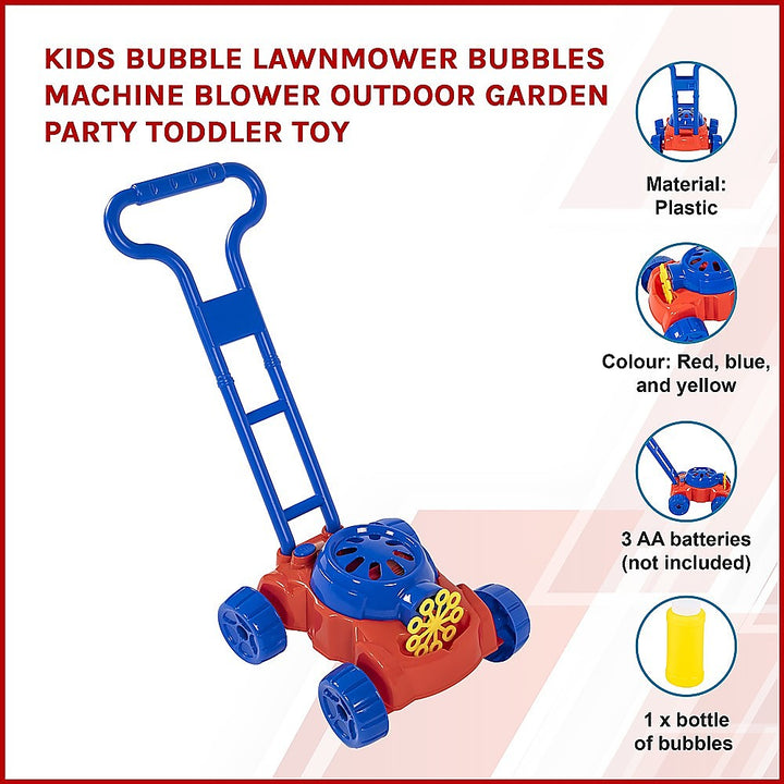 Kids Bubble Lawnmower Bubbles Machine Blower Outdoor Toddler Toy
