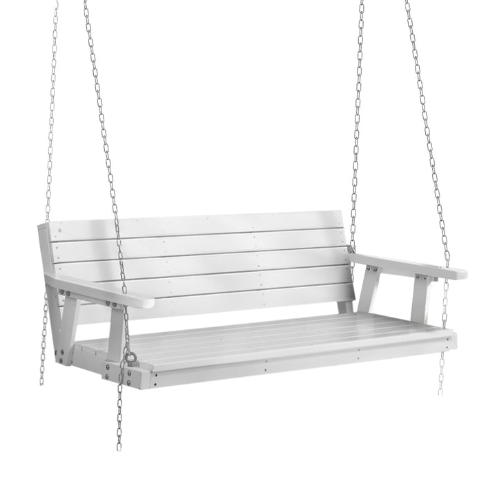 Porch Swing Chair Outdoor Furniture 3 Seater Bench Wooden White