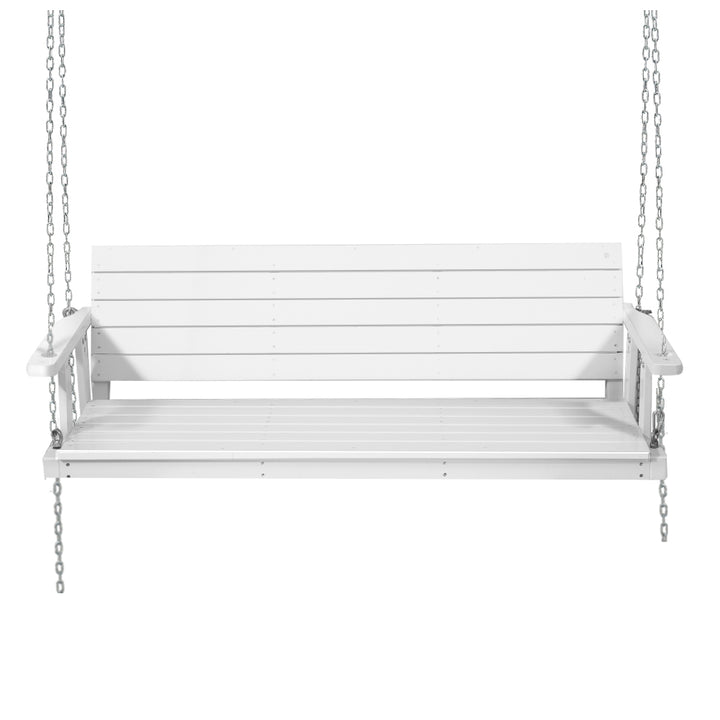 Porch Swing Chair Outdoor Furniture 3 Seater Bench Wooden White