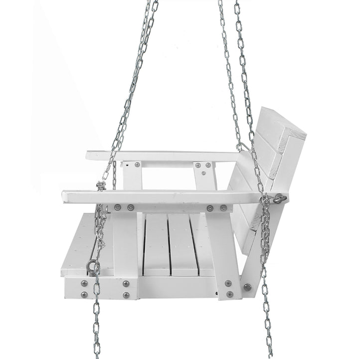 Porch Swing Chair Outdoor Furniture 3 Seater Bench Wooden White