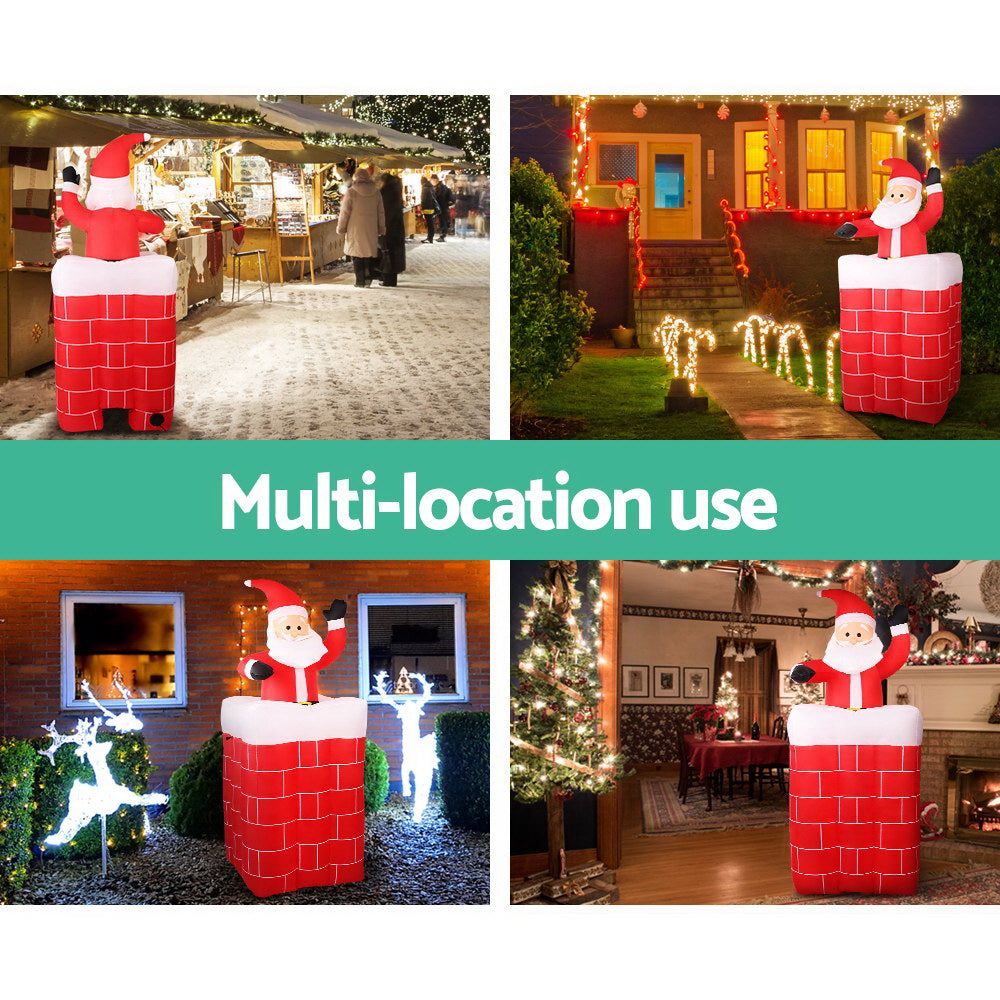 Jingle Jollys 1.8M Christmas Inflatable Archway with Santa Xmas Decor LED