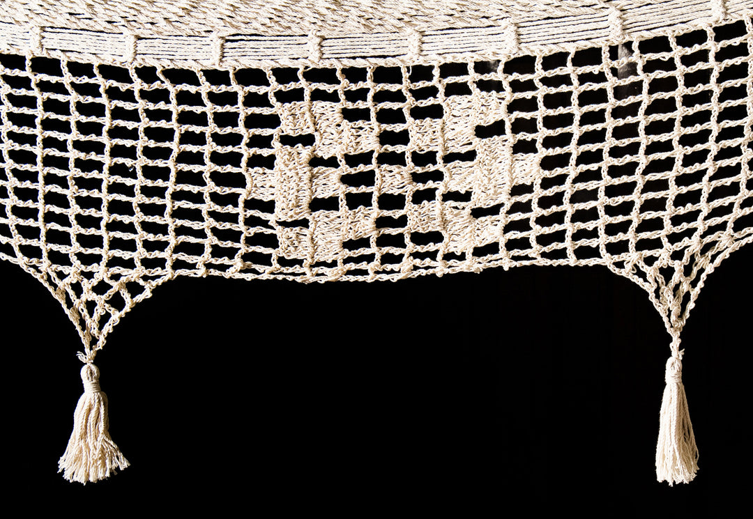 Deluxe Mexican King Sized Cotton Hammock in Cream