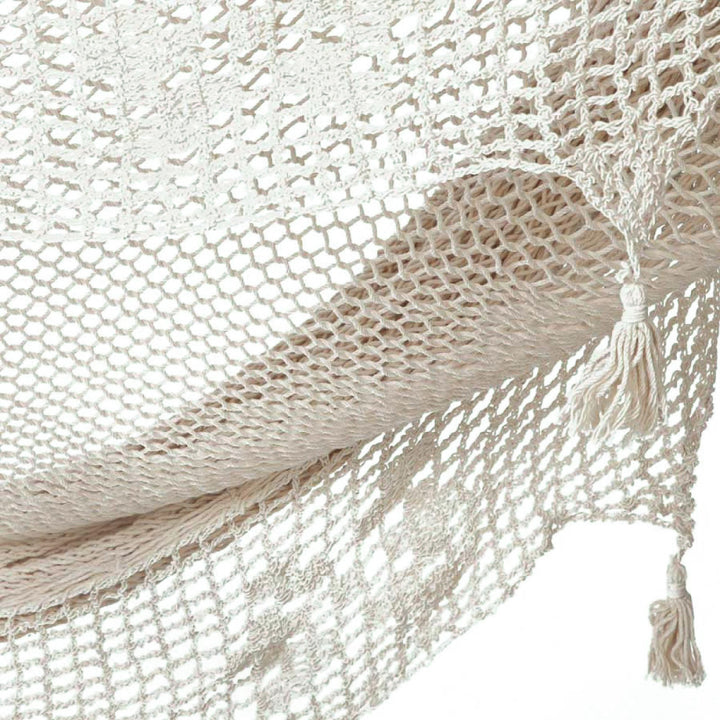 Deluxe Mexican King Sized Cotton Hammock in Cream