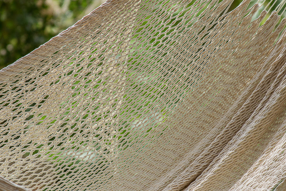 Deluxe Mexican King Sized Cotton Hammock in Cream