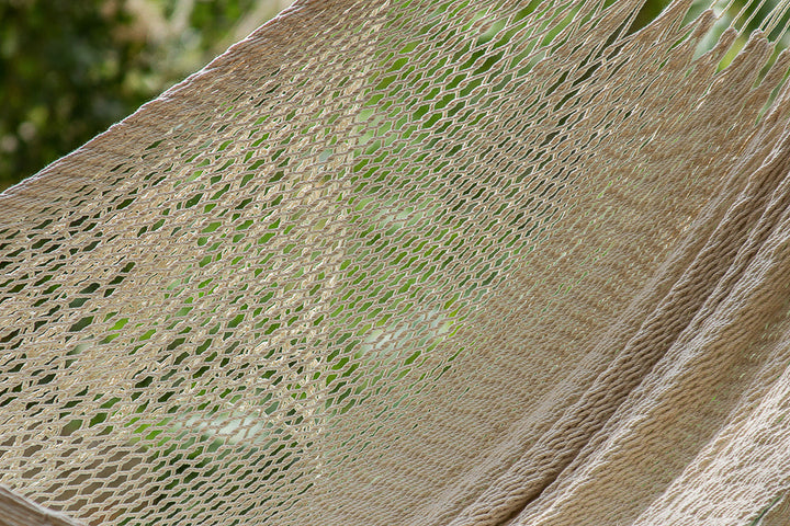 Deluxe Mexican King Sized Cotton Hammock in Cream