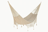 Deluxe Mexican King Sized Cotton Hammock in Cream