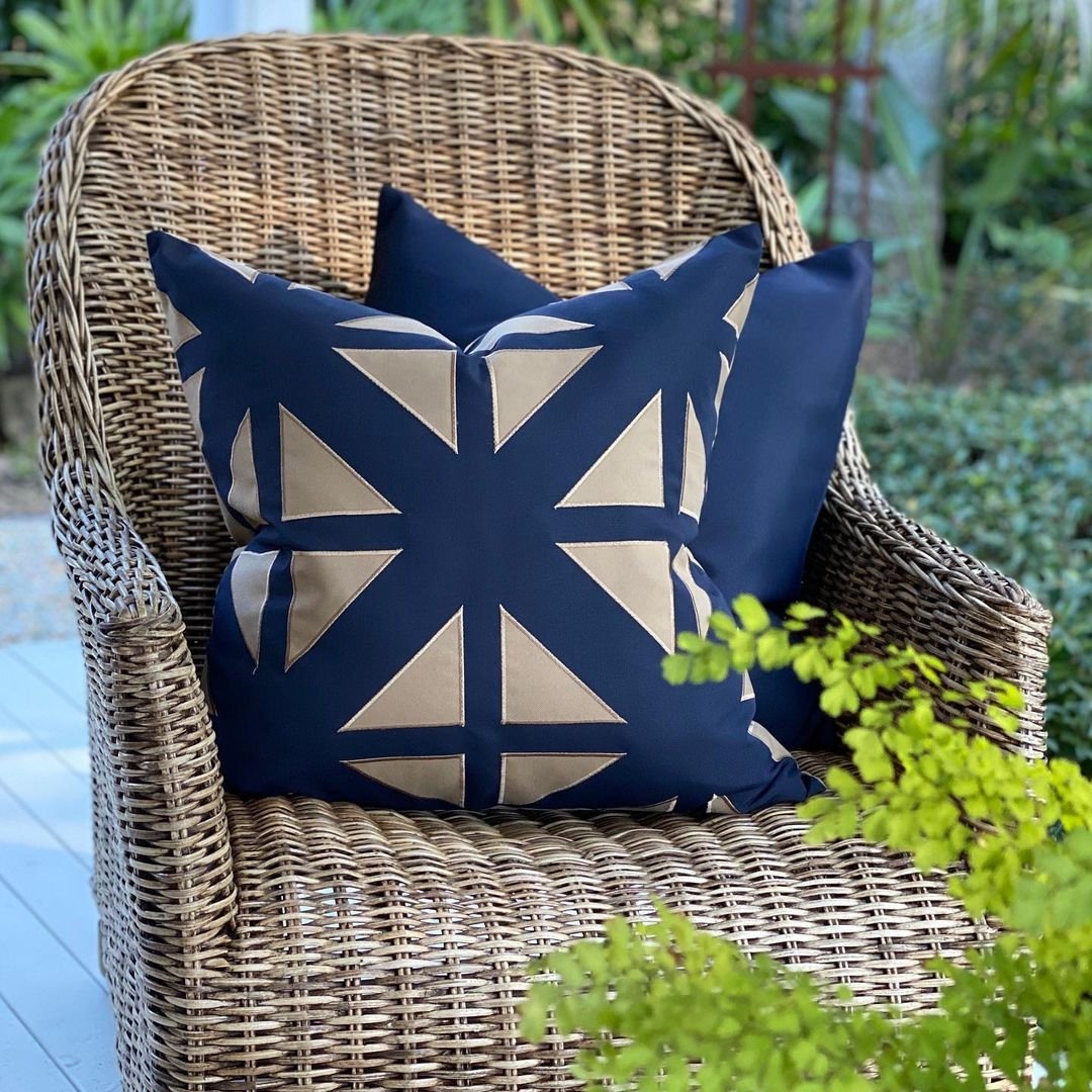 Miami Navy Cushion Cover w Feather Insert