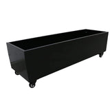 Medium Black Metal Versatile Planter with Wheels