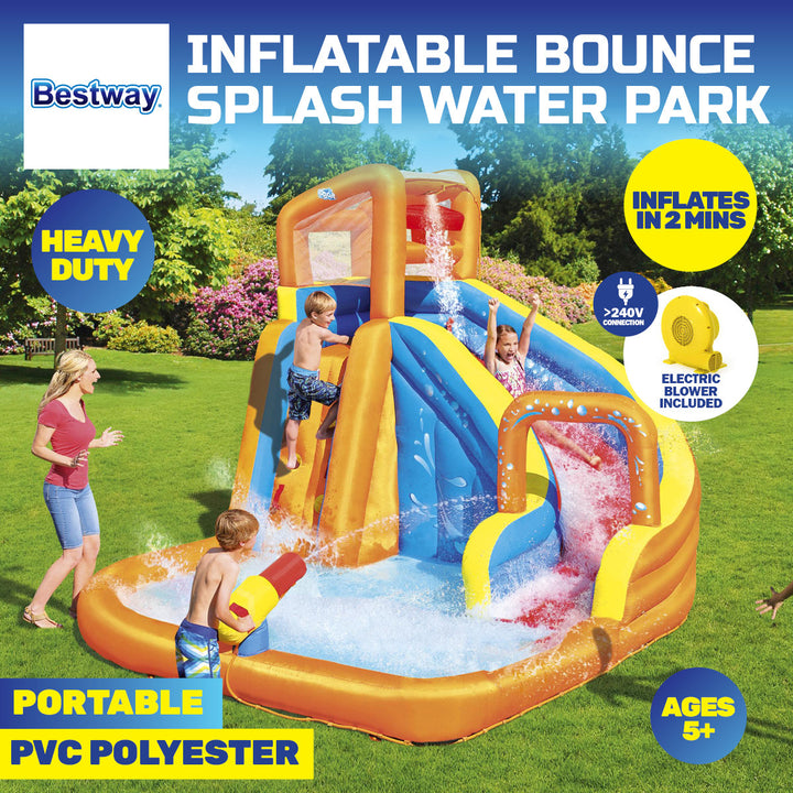 H2OGO! Turbo Splash Mega Water Park Pool Slide with Electric Blower