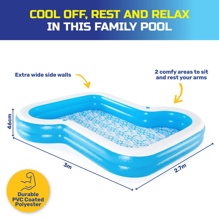 Bestway Inflatable Sunsational Family Pool Mosaic Printed Base 1207L