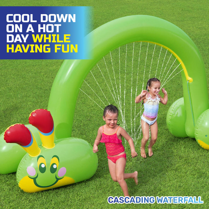 Bestway Inflatable Caterpillar Sprinkler Jumbo Sized Bright Design 3.4 x 1.9m